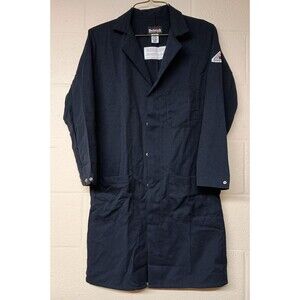 Bulwark FR Concealed Snap-Front Lab Coat Navy Dark Blue X-Small New